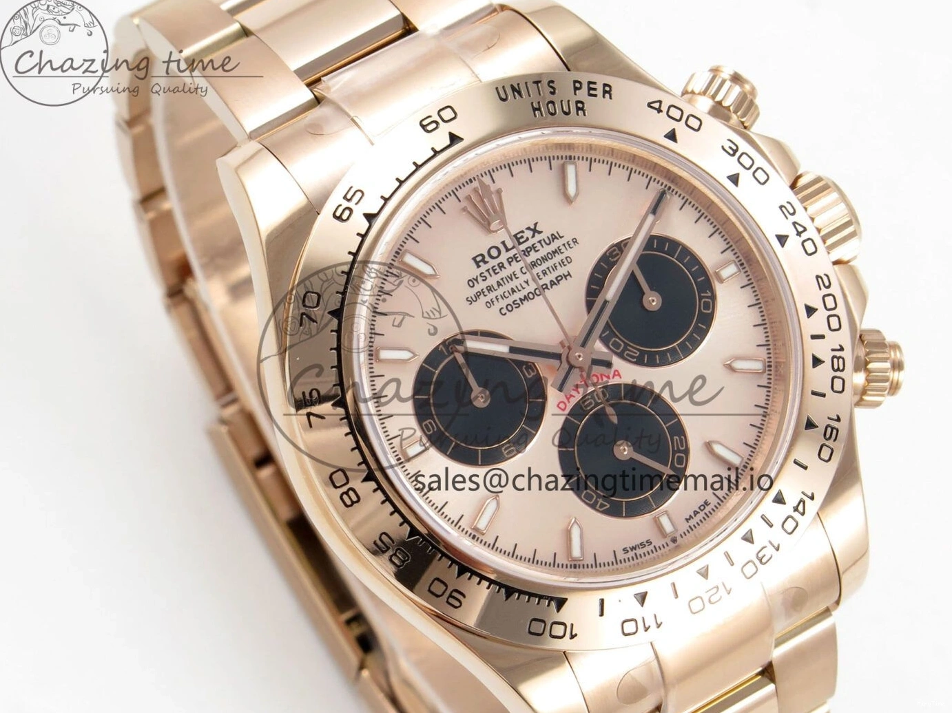 MiroTime 0130 WeatherProof Daytona 126505 RG Clean 1:1 Best Edition RG Champagne Stick Dial on RG Bracelet Super Clone DD 248